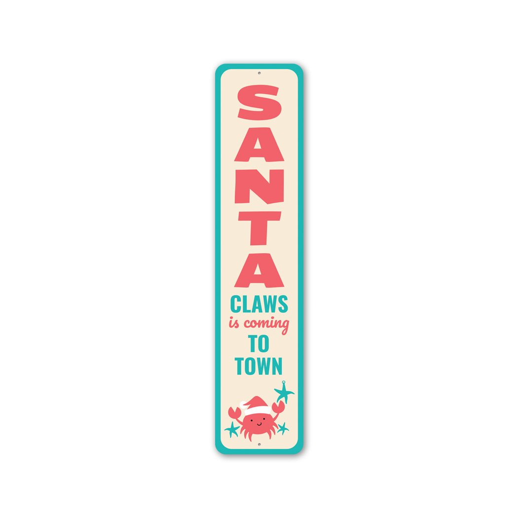 Santa Claws Metal Sign