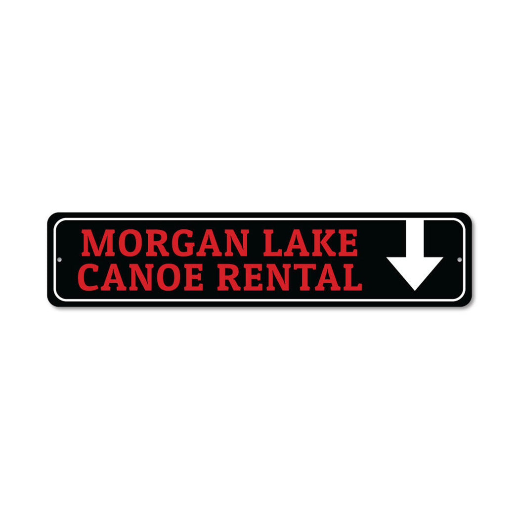 Canoe Rental arrow Metal Sign