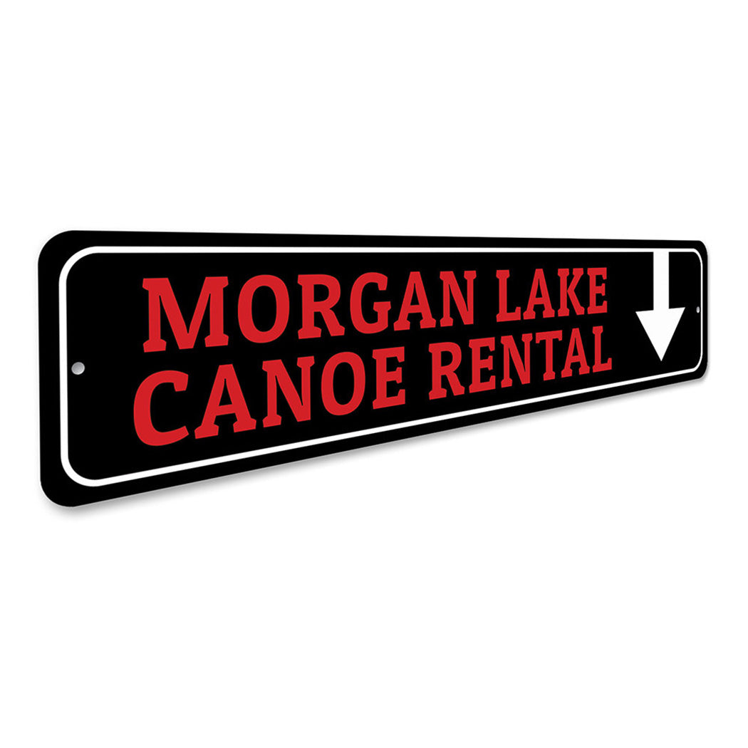 Canoe Rental arrow Sign