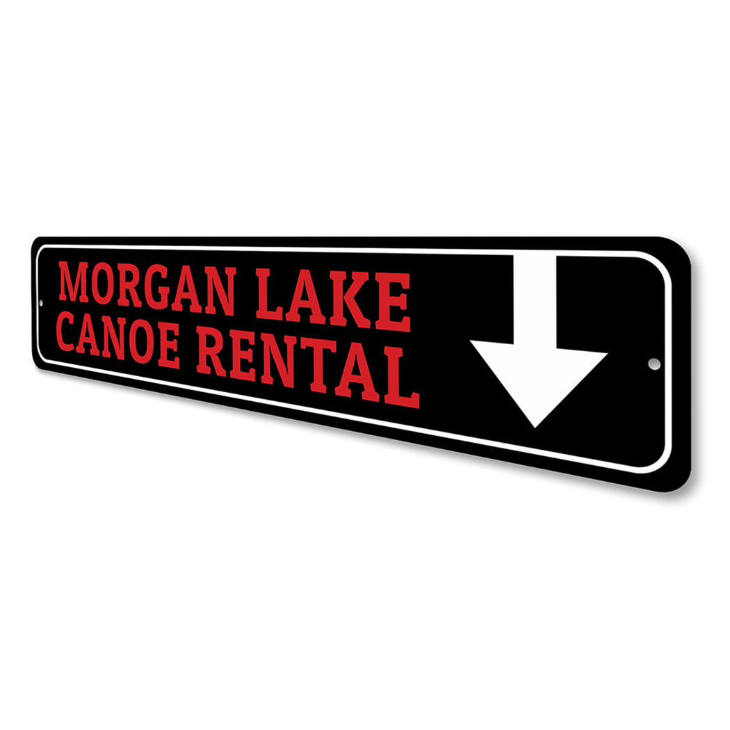 Canoe Rental arrow Sign