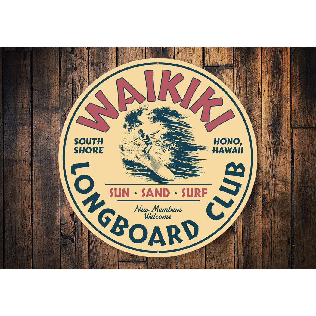 Waikiki Longboard Club Sign