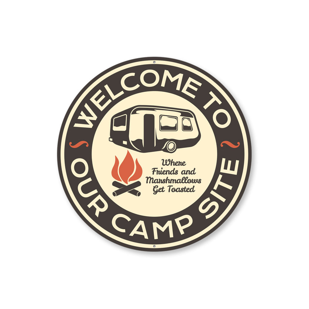 Welcome to Our Camp Site Aluminum Sign