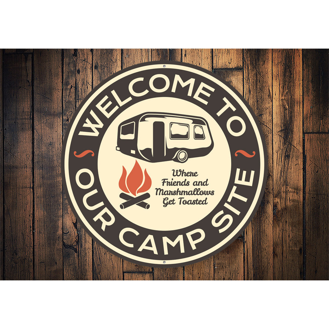 Welcome to Our Camp Site Aluminum Sign