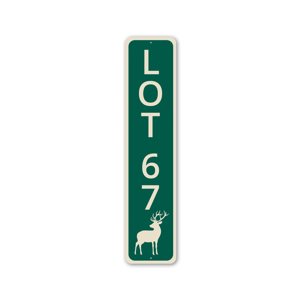 Lot 67 Deer Green Camping Metal Sign