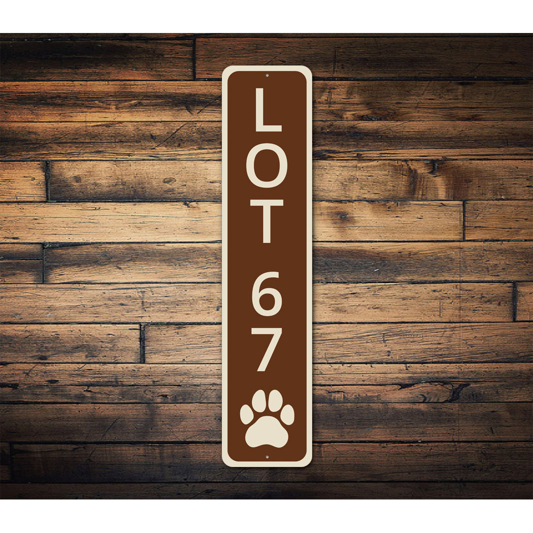 Lot 67 Paw Print Camping Sign