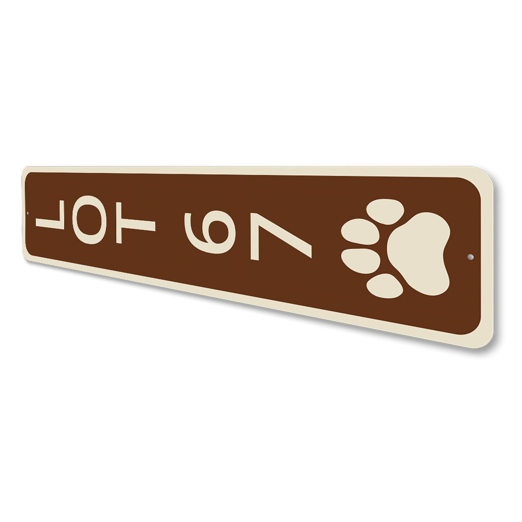 Lot 67 Paw Print Camping Sign
