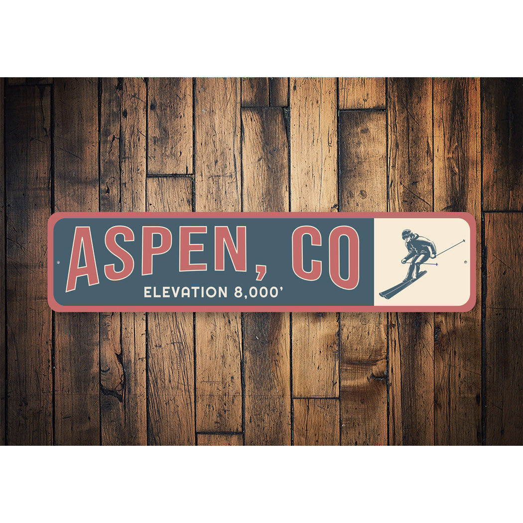 Aspen Co Elevation Ski Sign