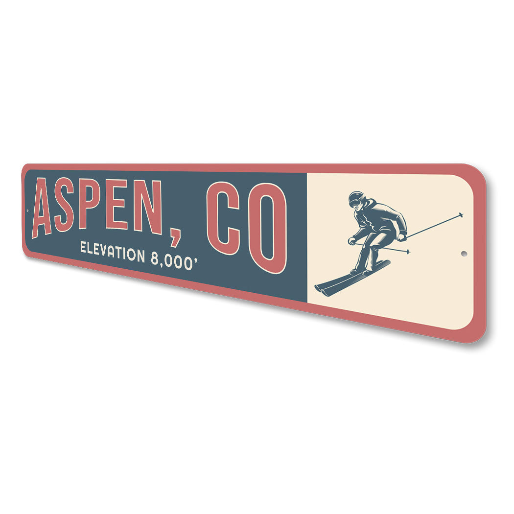 Aspen Co Elevation Ski Sign