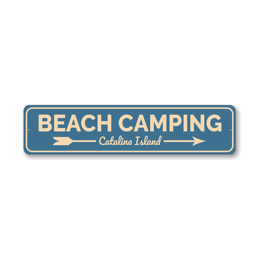 Beach Camping Metal Sign