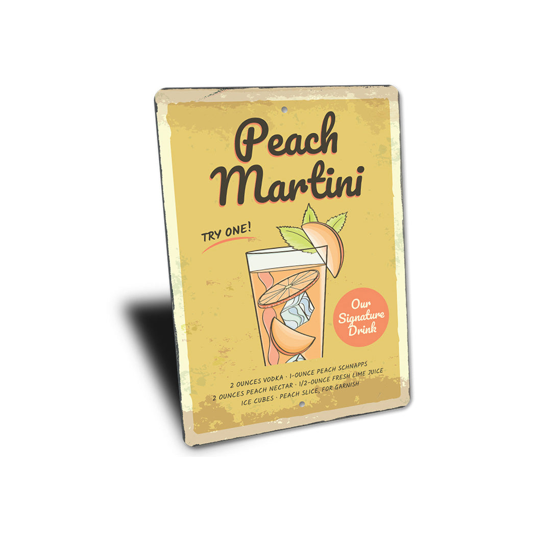 Peach Martini Signature Bar Drink