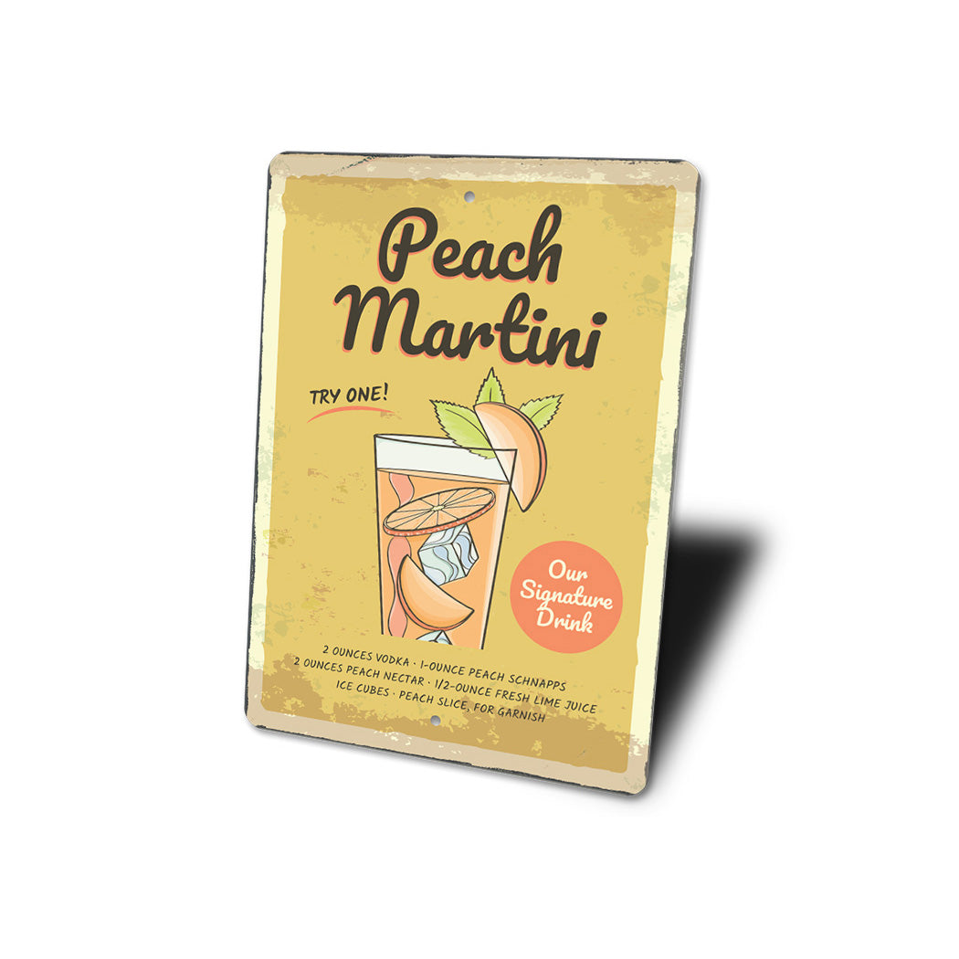 Peach Martini Signature Bar Drink