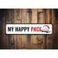 Chevy Corvette My Happy Pace Metal Sign