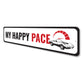 Chevy Corvette My Happy Pace Metal Sign
