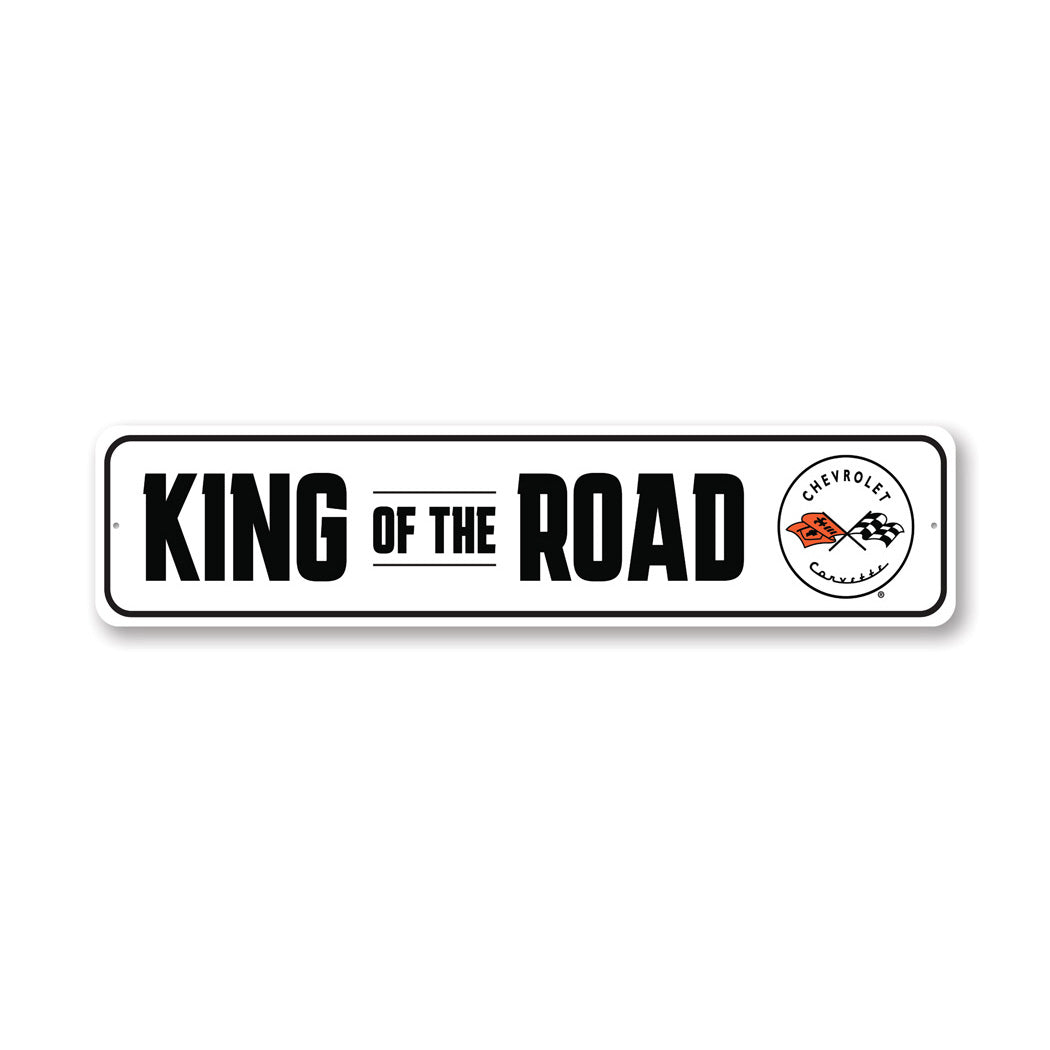 Chevy Corvette King Of The Road Metal Sign