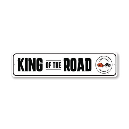 Chevy Corvette King Of The Road Metal Sign