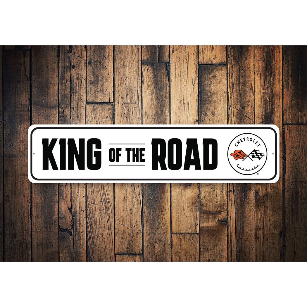 Chevy Corvette King Of The Road Metal Sign