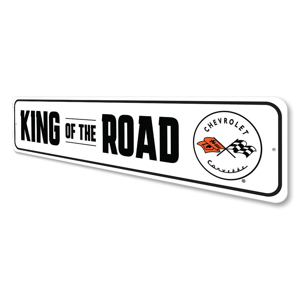 Chevy Corvette King Of The Road Metal Sign