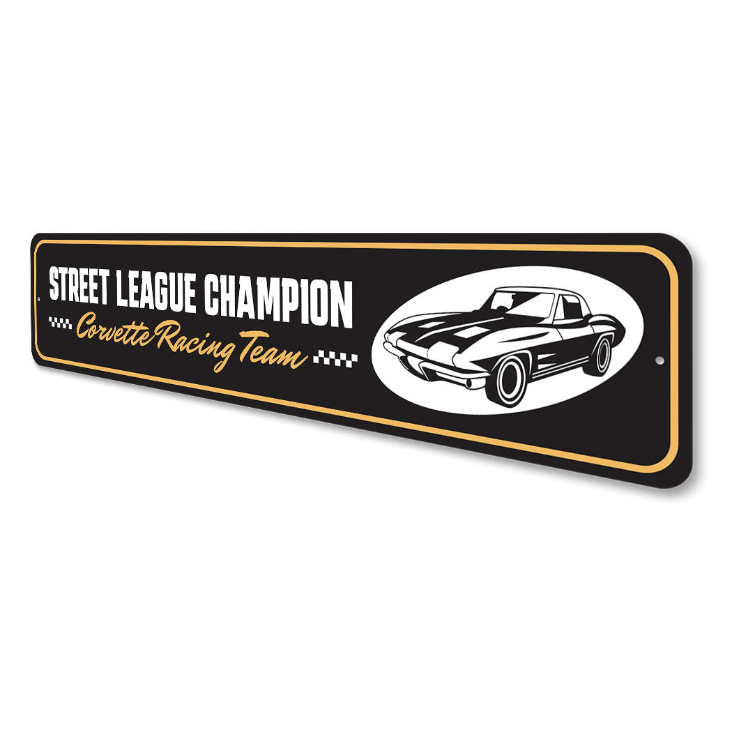 Chevy Street League Champion Metal Sign