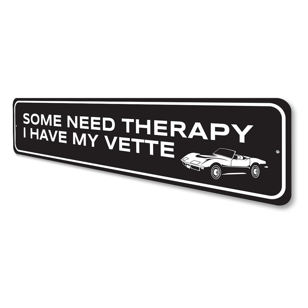 Vette for Therapy Corvette Aluminum Sign