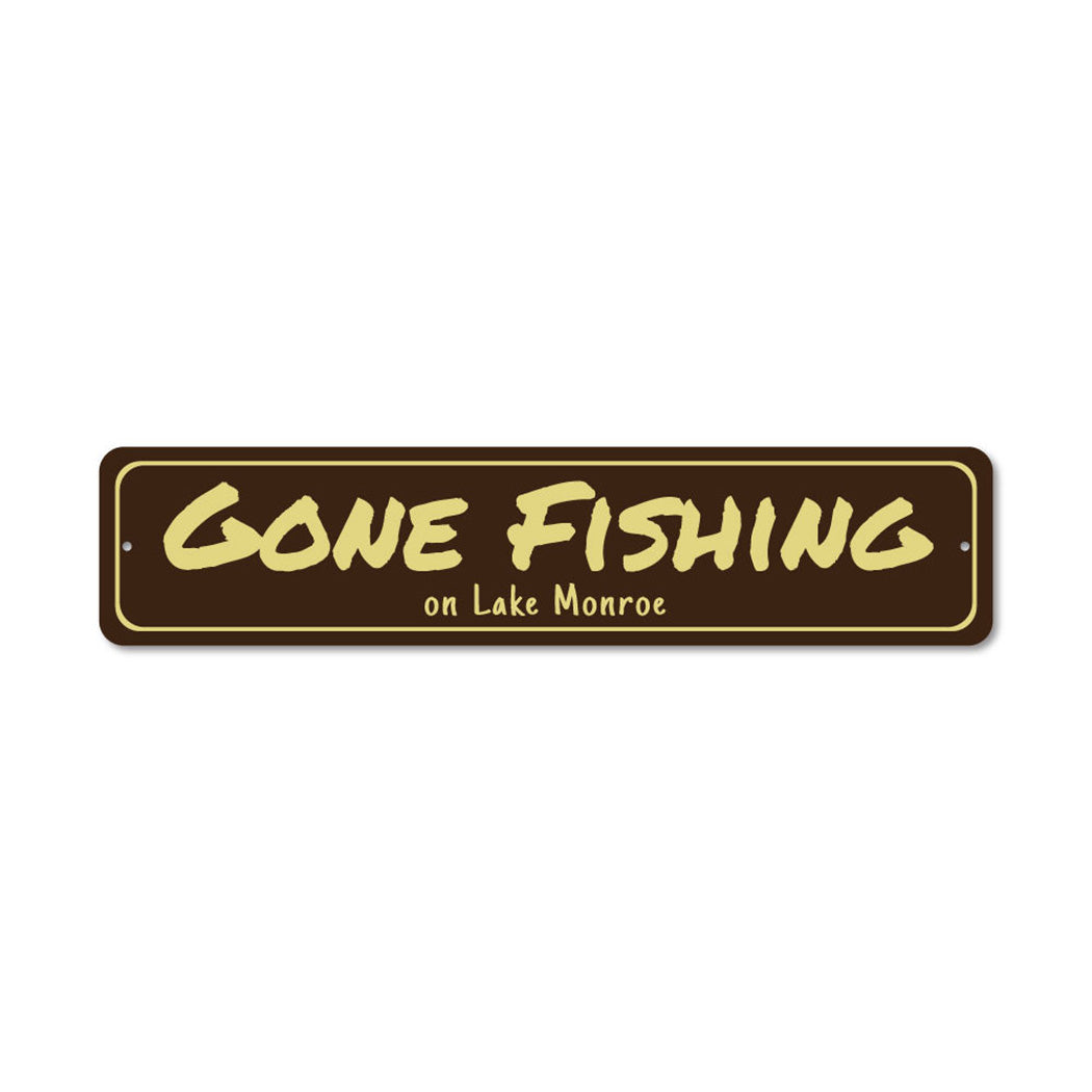 Gone Fishing Metal Sign