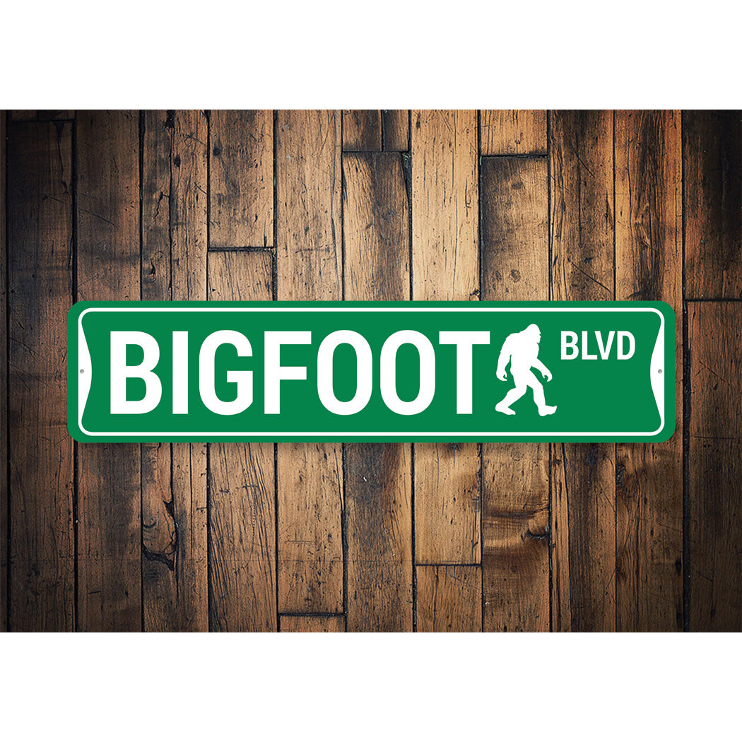 Bigfoot Blvd Metal Sign
