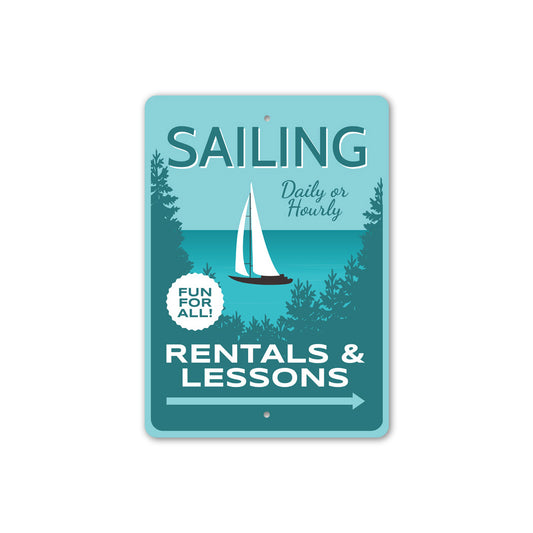 Sailing Rentals And Lessons Boat Metal Sign