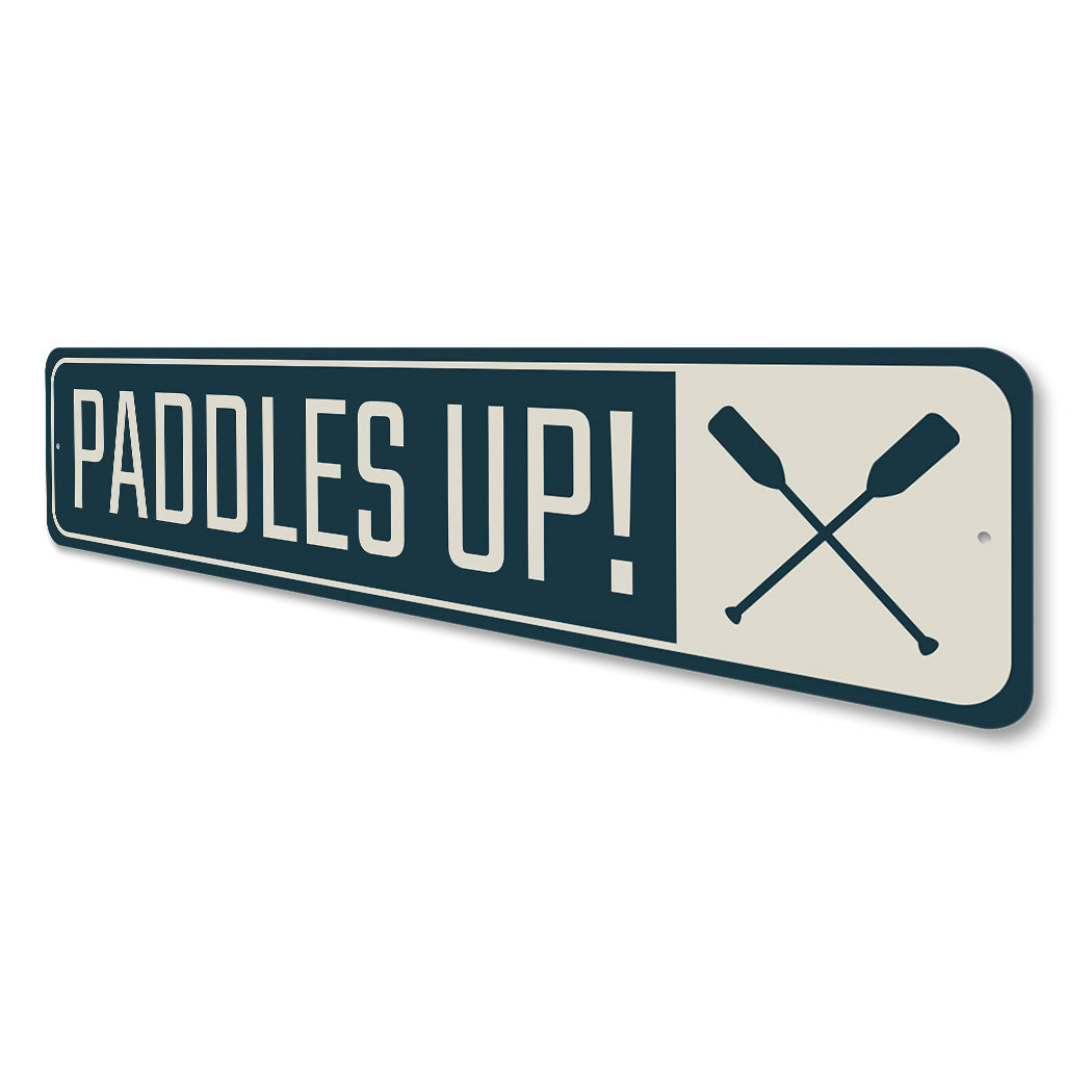 Paddles Up Canoe Metal Sign
