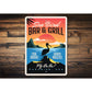 Sea Bird Bar And Grill Fly On In Metal Sign