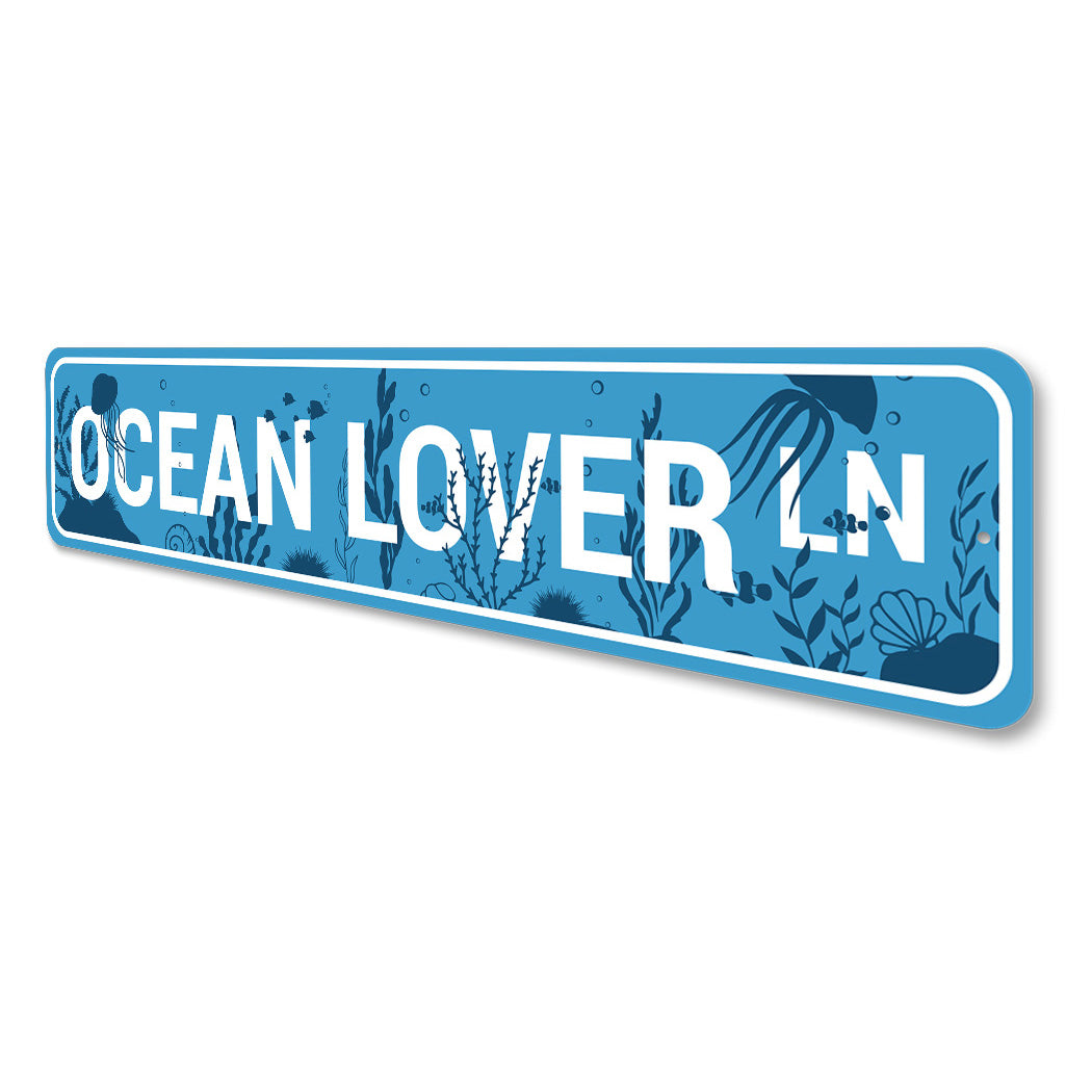 Ocean Lover Lane Sign