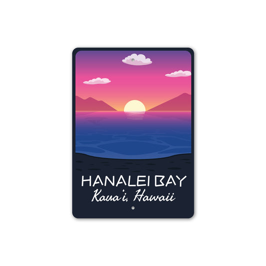 Hanalei Bay Kauai Hawaii Sign