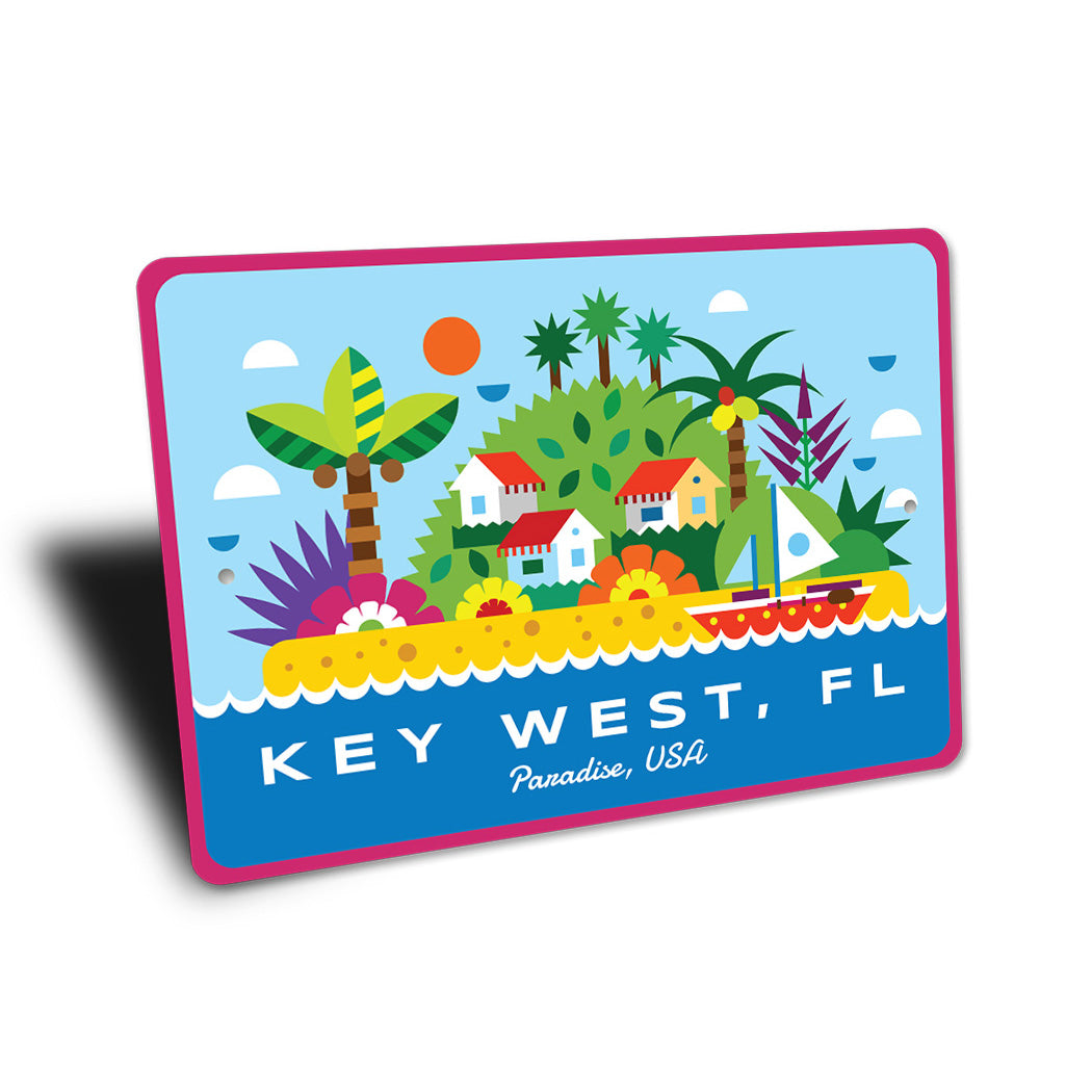 Key West Florida Paradise Clipart Graphic Sign