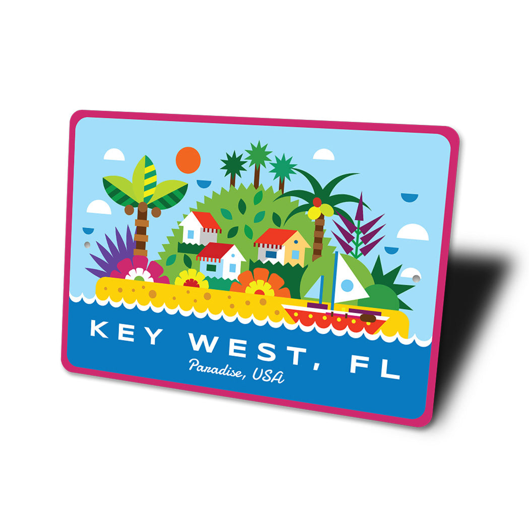 Key West Florida Paradise Clipart Graphic Sign