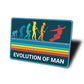 Evolution Of Man Snowboarding Sign