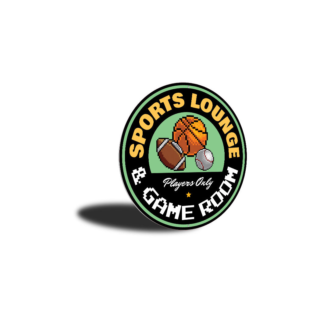 Sports Lounge And Game Room Circle Sign