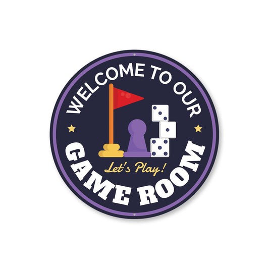 Welcome To Our Game Room Let's Play Sign