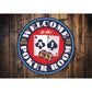 Welcome To The Poker Room Circle Sign