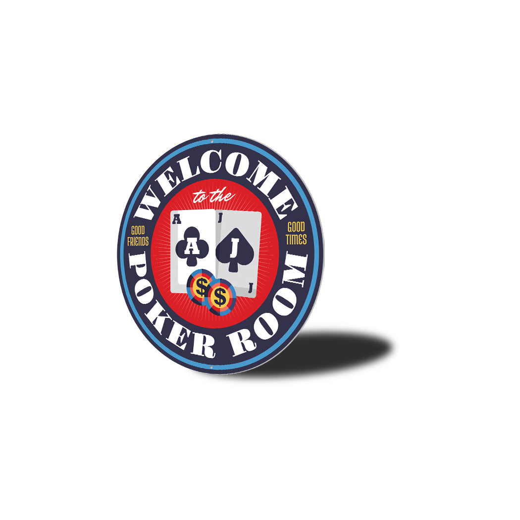 Welcome To The Poker Room Circle Sign