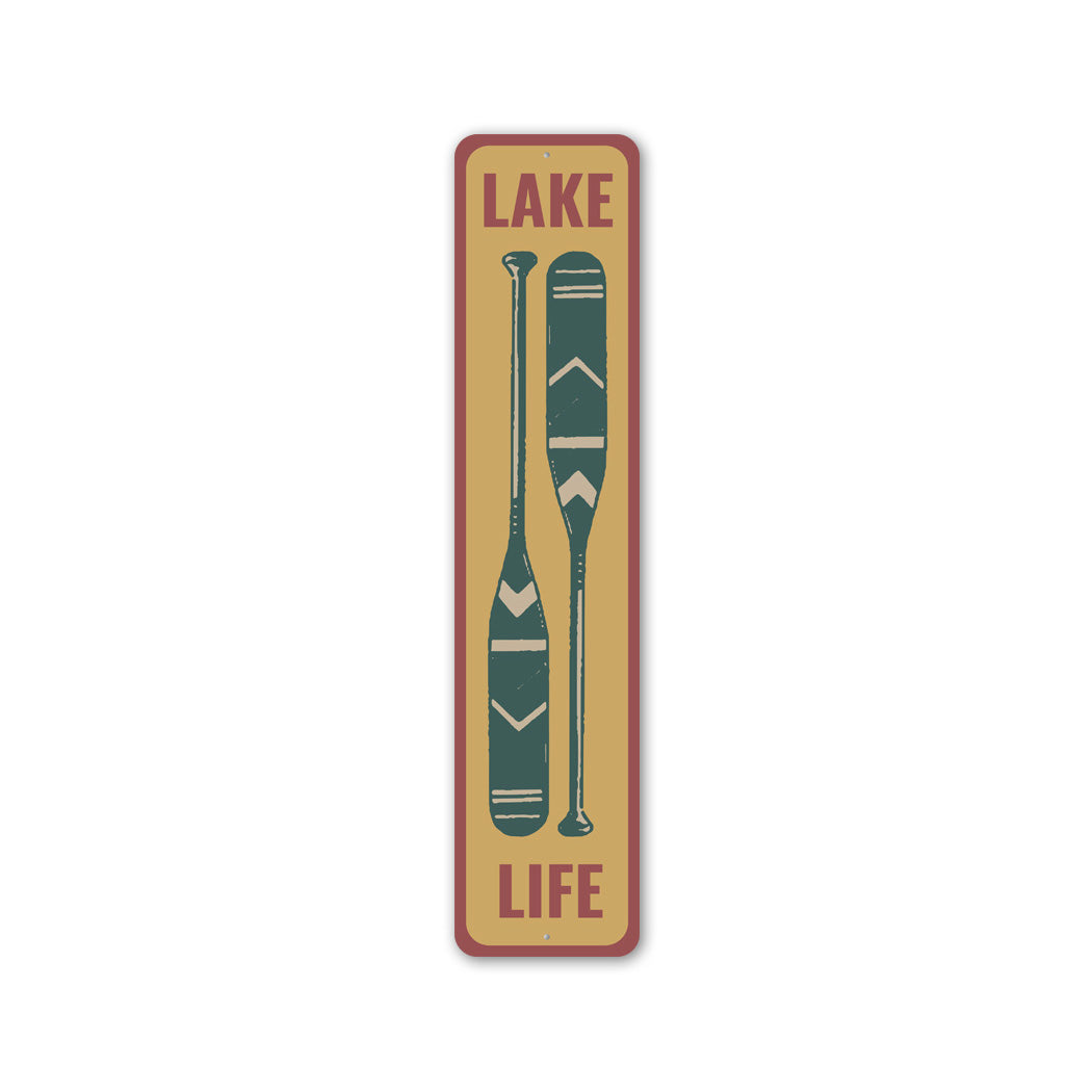 Lake Life Wooden Paddle Lake House Sign
