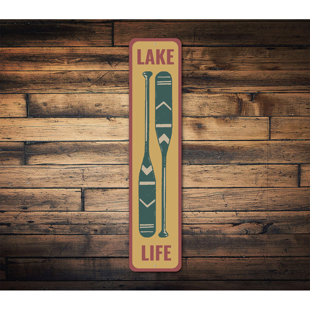 Lake Life Wooden Paddle Lake House Sign