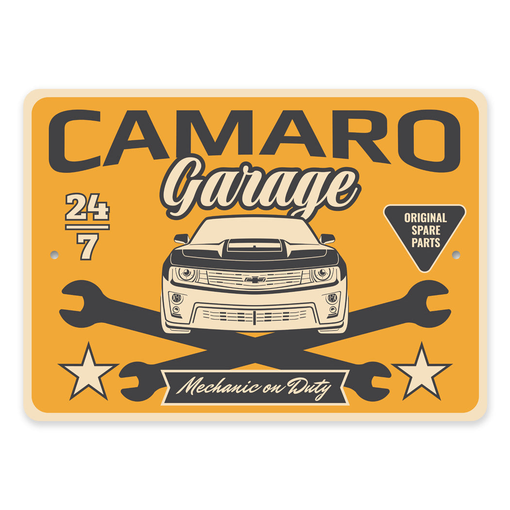 Camaro Garage Original Spare Parts Mechanic On Duty Sign