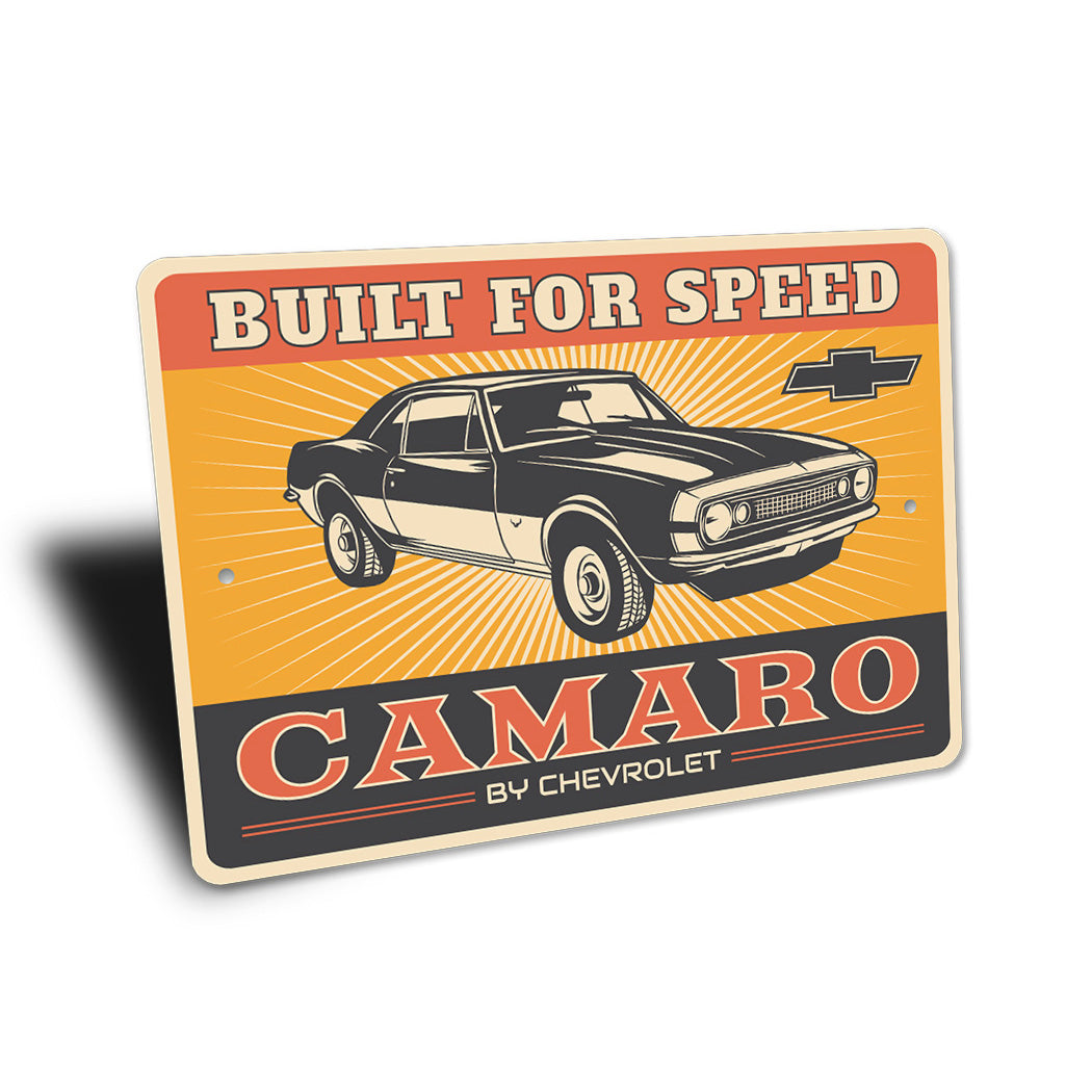 Chevy Camaro Built For Speed Sign