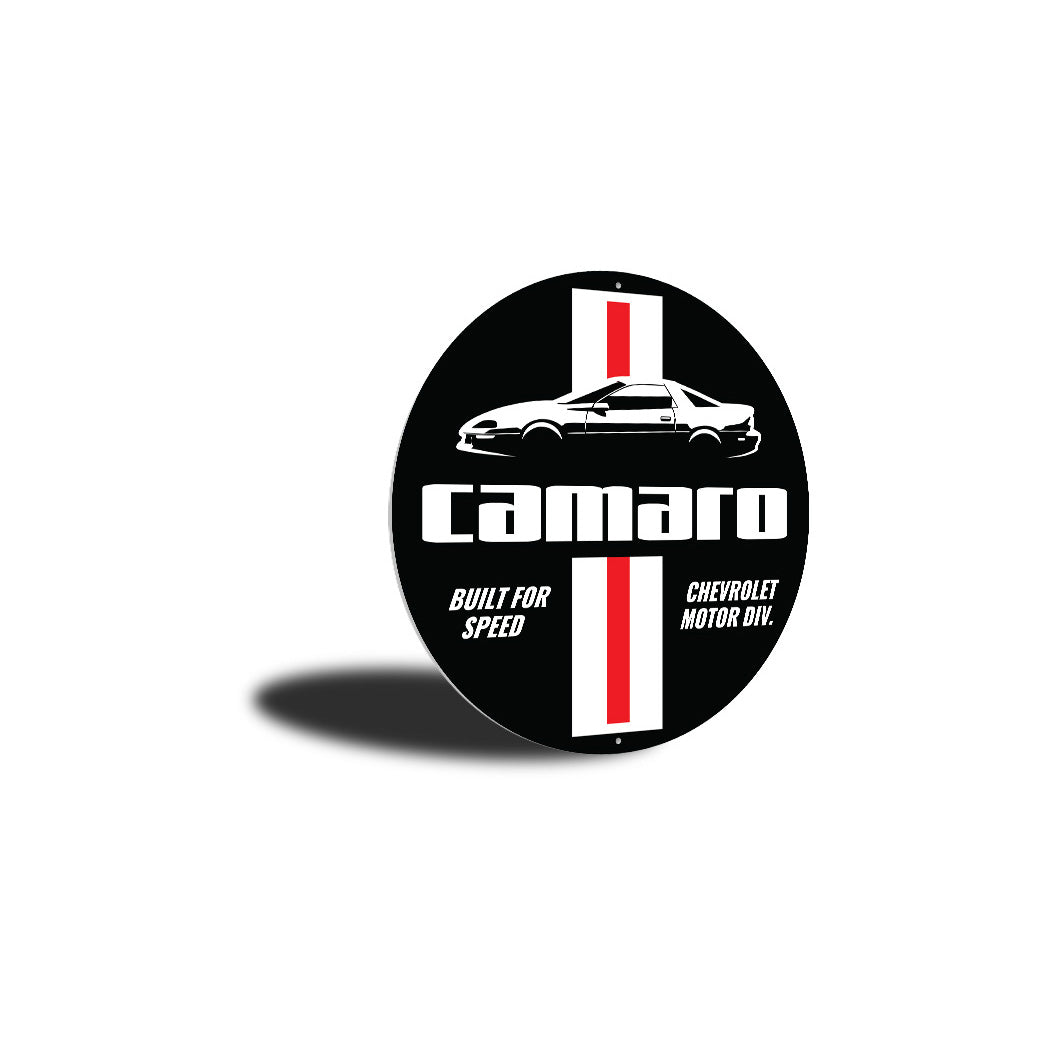 Camaro Built For Speed Chevrolet Motor Division Sign