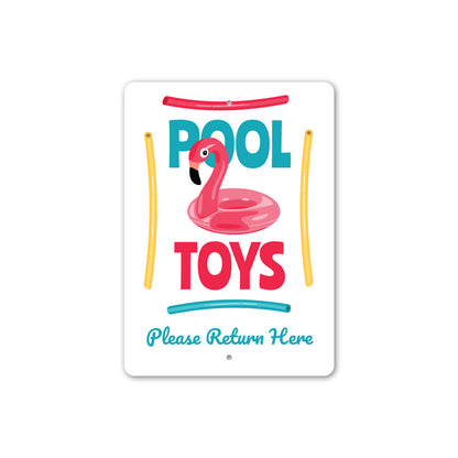 Pool Toys Please Return Here Sign