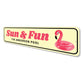 Flamingo Floatee Sun And Fun Pool Sign