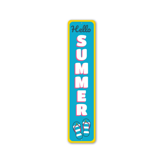 Hello Summer Pool Sandals Sign