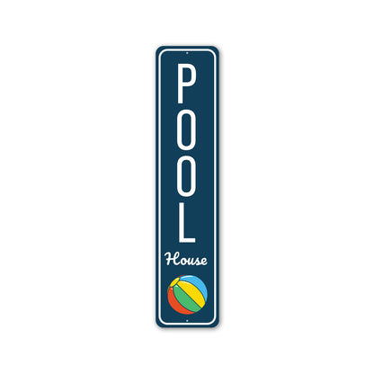 Pool House Swimming Pool Ball Sign
