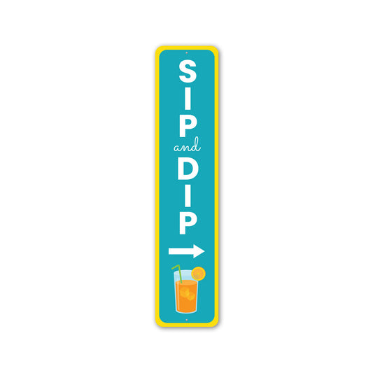 Sip And Dip Orange Juice Swimming Pool Sign