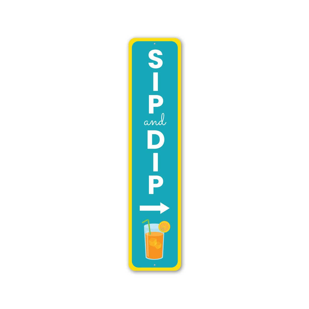 Sip And Dip Orange Juice Swimming Pool Sign