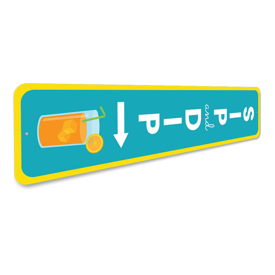 Sip And Dip Orange Juice Swimming Pool Sign