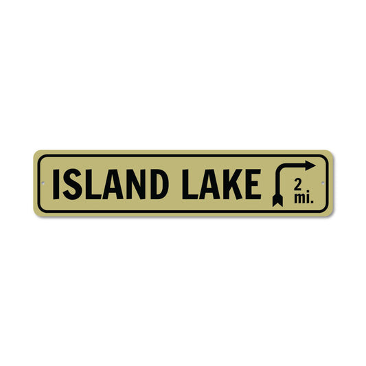 Lake Arrow Metal Sign